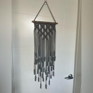 Gray Macrame Wall Hanging Decor